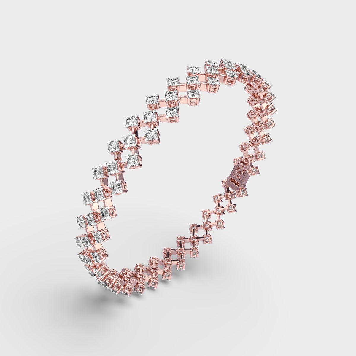 Clustered Diamond Mesh Wide Bracelet