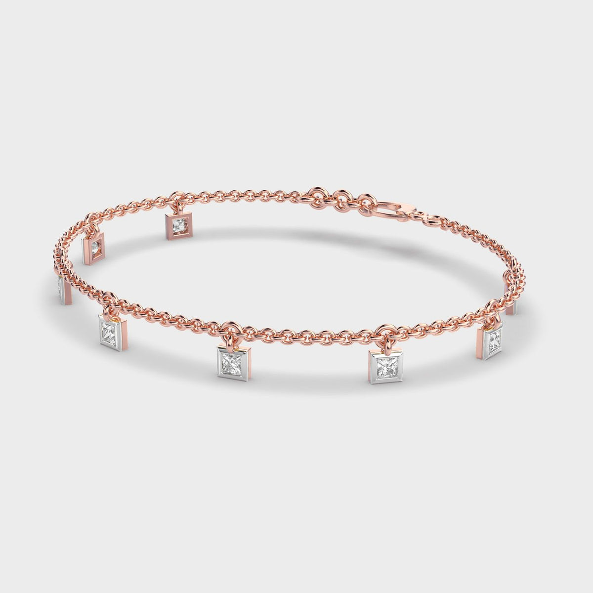 Delicate Poise Square Diamond Bracelet