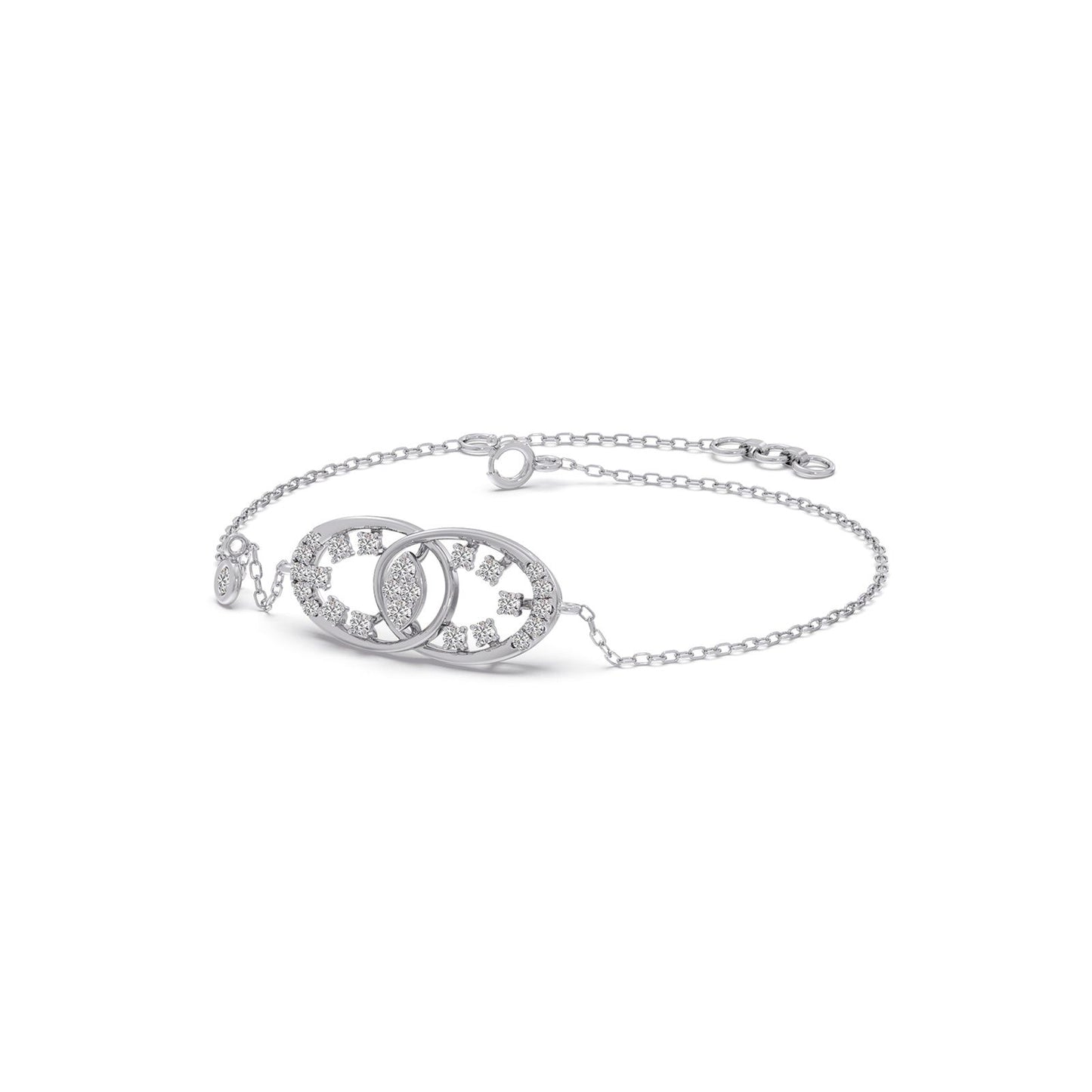 Twin Ellipse Inter Looped Diamond Bracelet