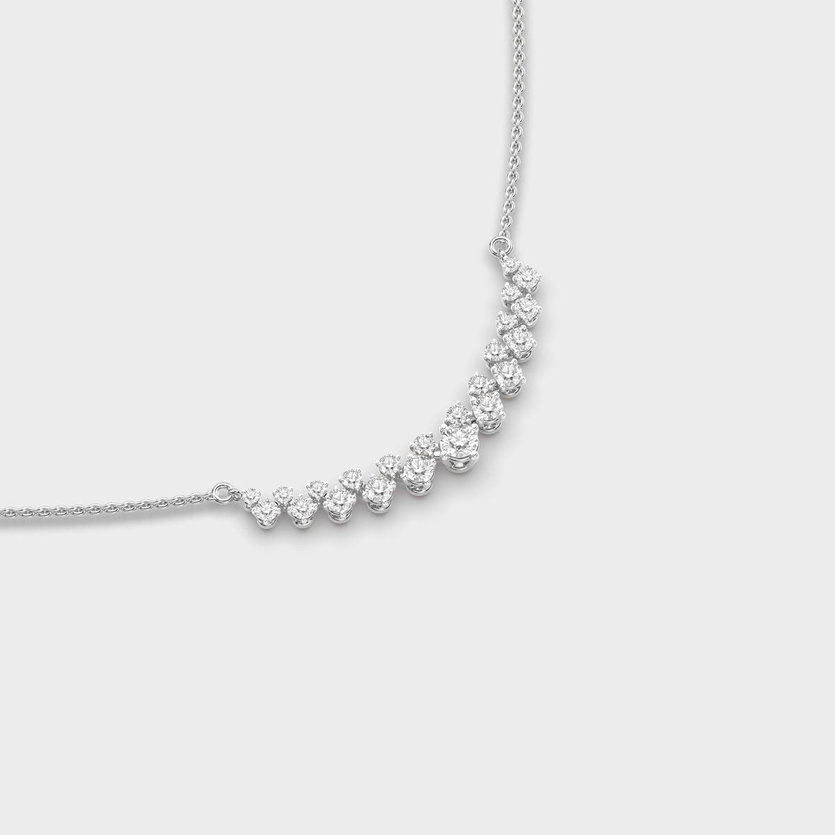 Scattered Curve Diamond Necklace