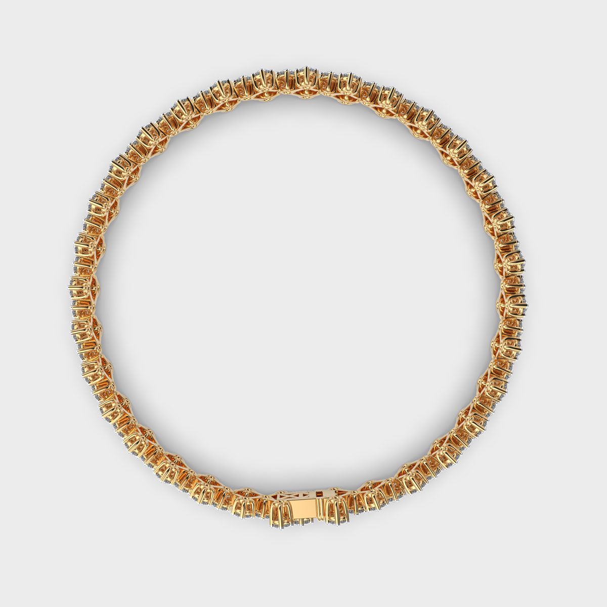 Clustered Diamond Mesh Wide Bracelet