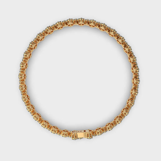 Clustered Diamond Mesh Wide Bracelet