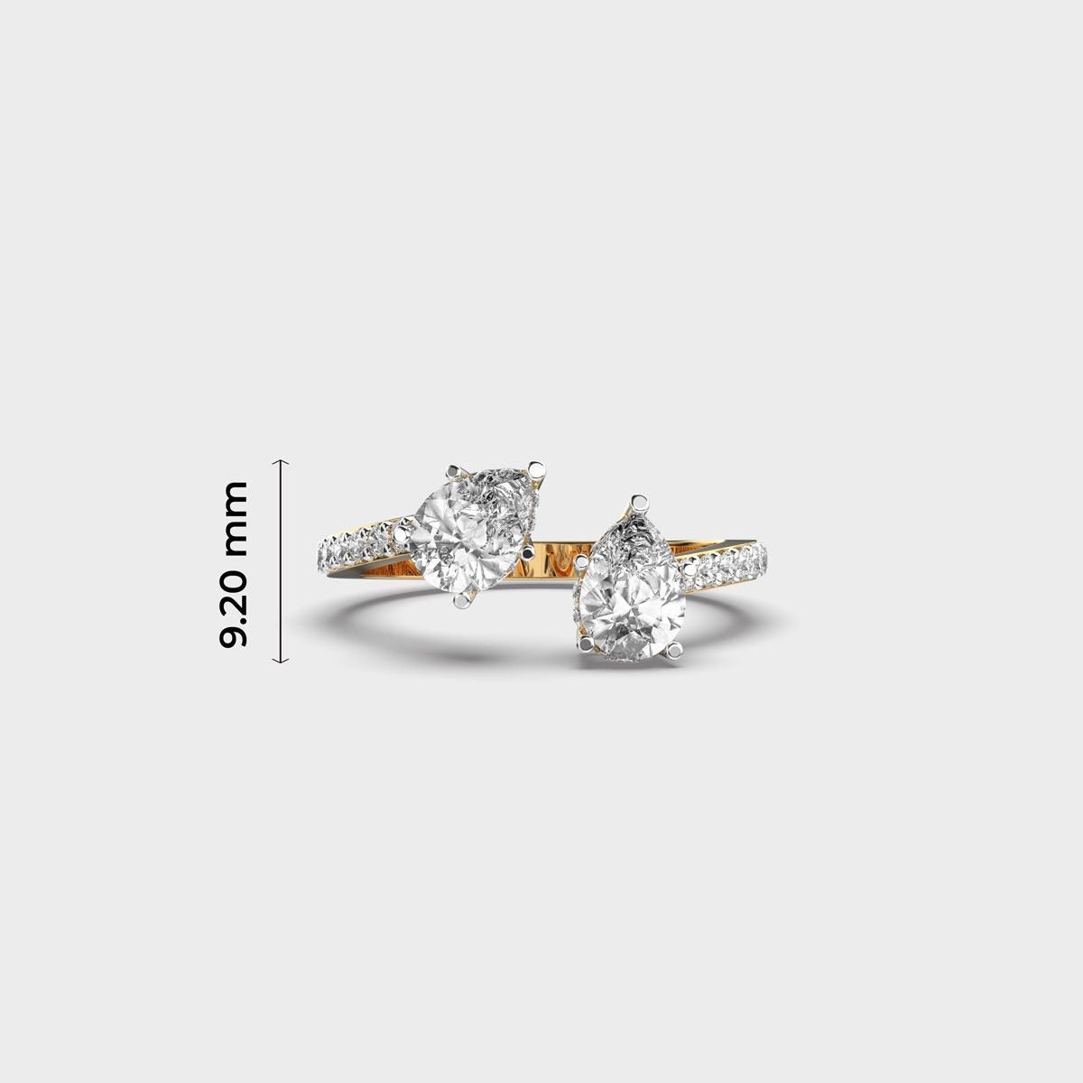 Double Drop Pear Diamond Ring - View 5