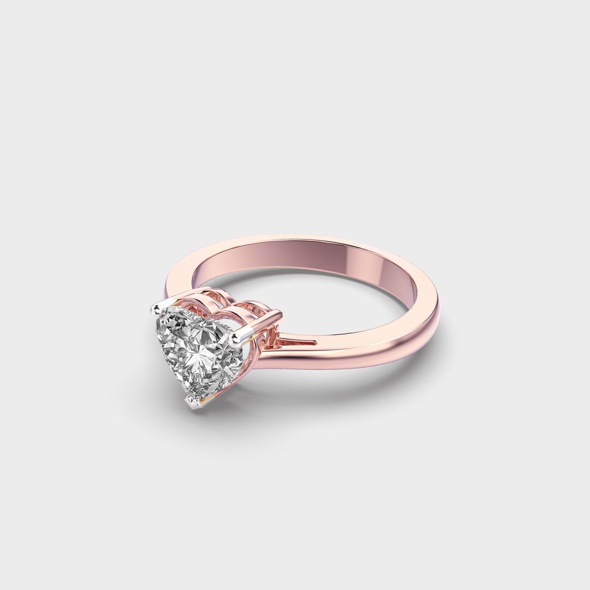 Love Me More Heart Solitaire Diamond Ring - View 8