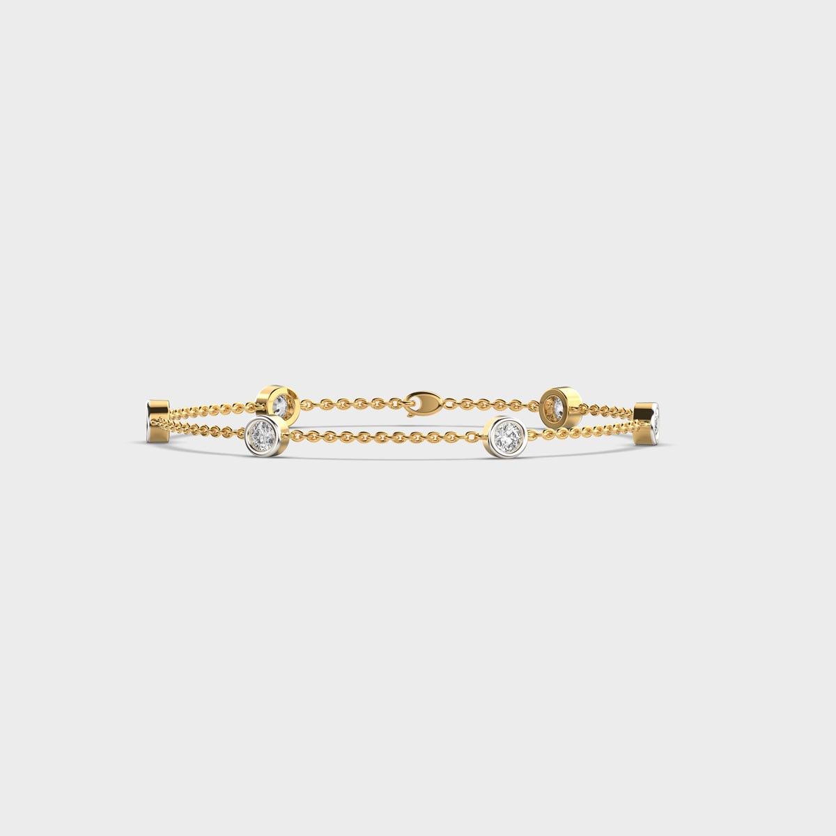 Minimal Celeste Round Diamond Bracelet