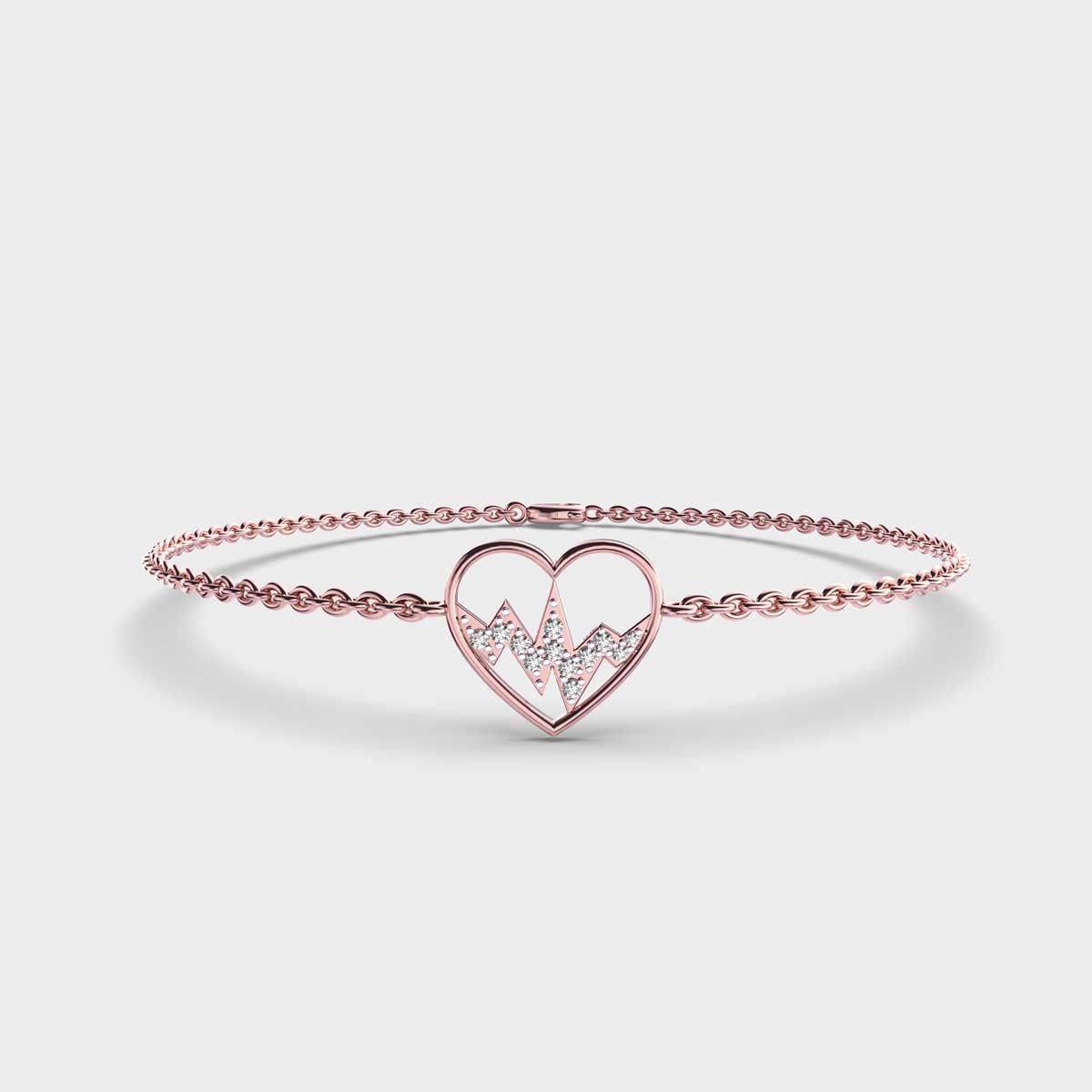 Heartbeat Diamond Encrusted Bracelet