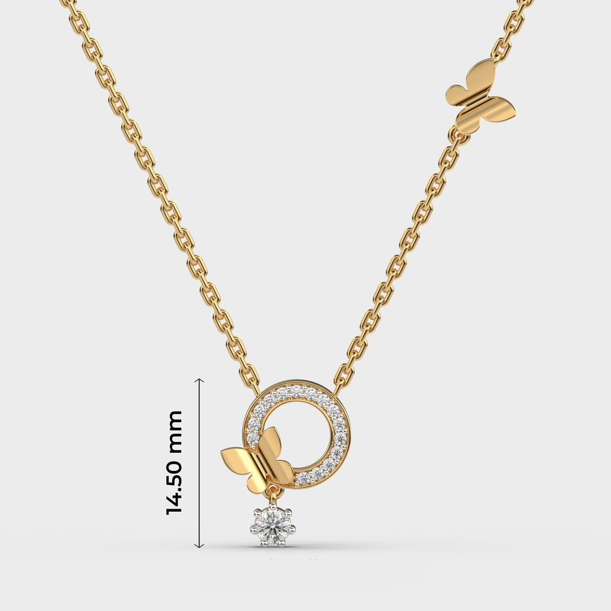 Butterfly Halo Necklace with Chain