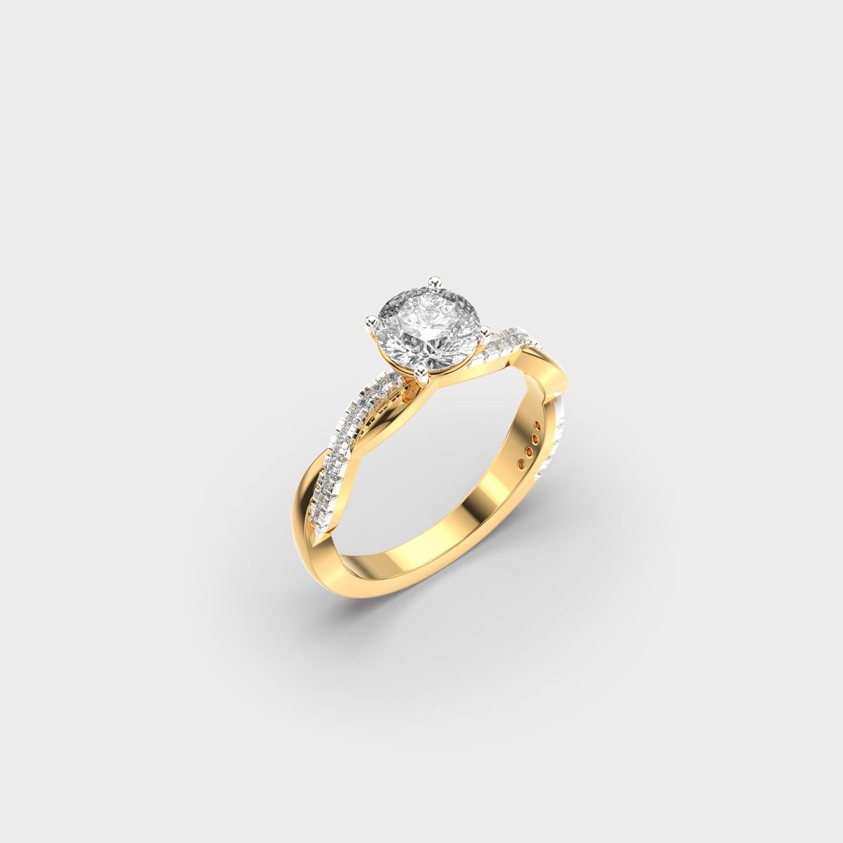 Twisted Curtsy Padma Cut Diamond Ring - View 3
