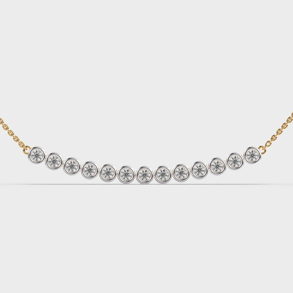 Stellar Stacks Diamond Necklace with Chain