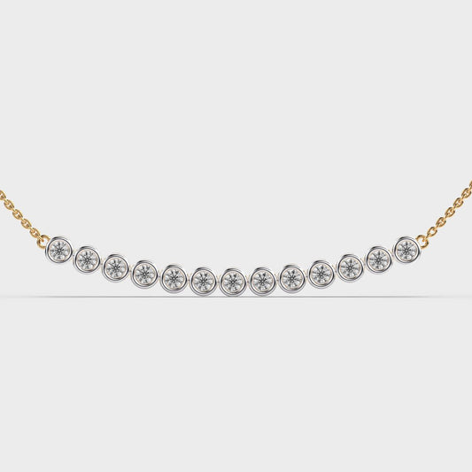 Stellar Stacks Diamond Necklace with Chain