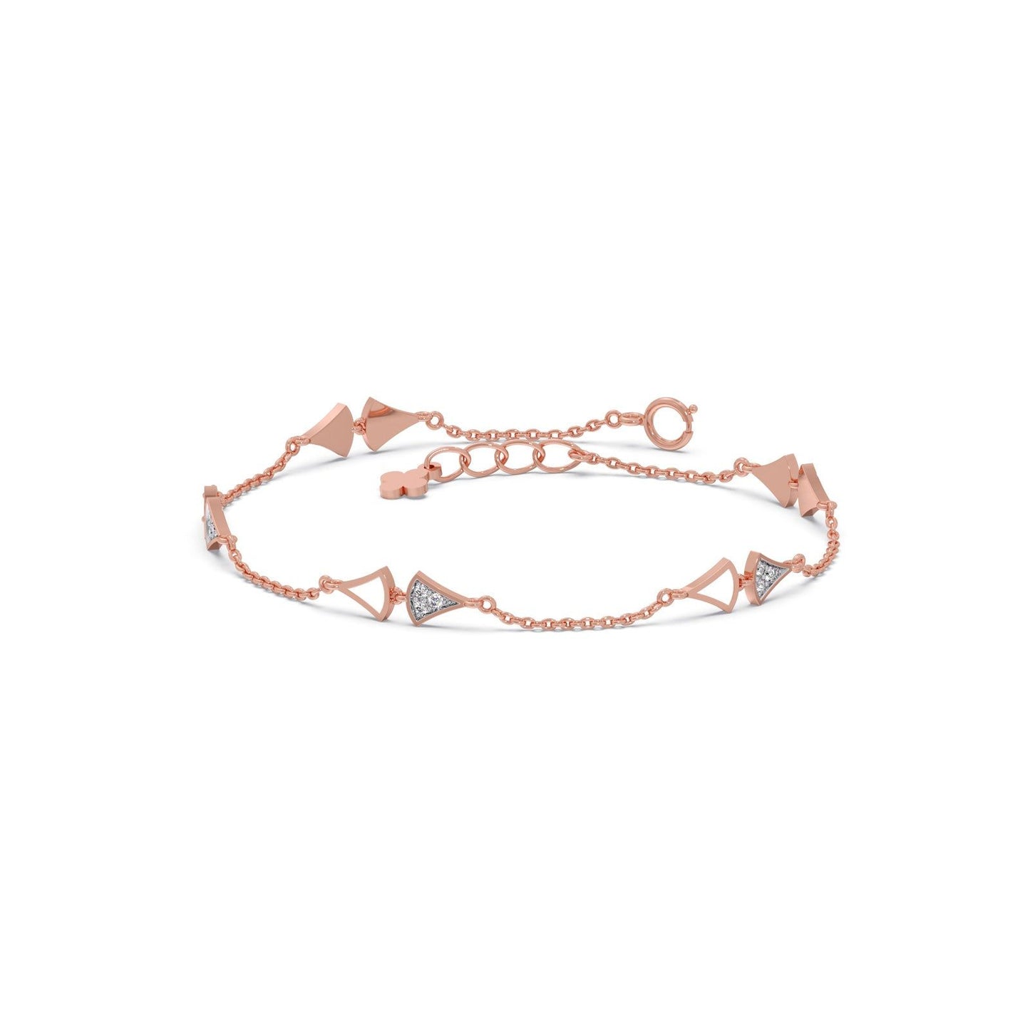 Vector Triangle-Link Diamond Chain Bracelet