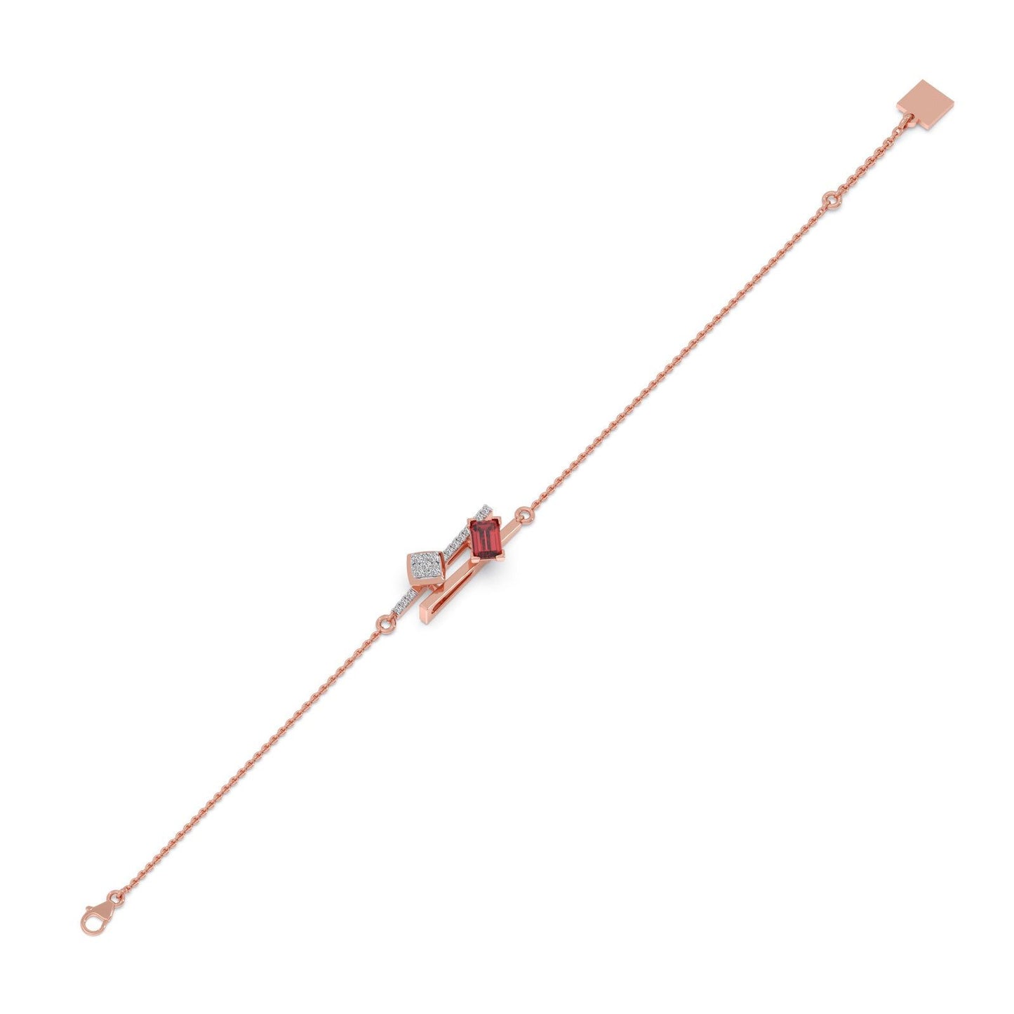 Blush Gemstone Linear Chain Bracelet