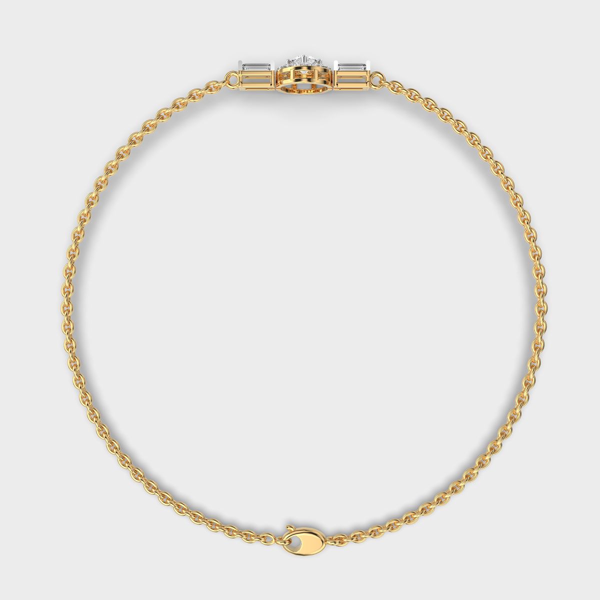 Round and Baguette Everyday Bracelet