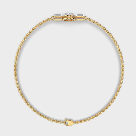 Round and Baguette Everyday Bracelet
