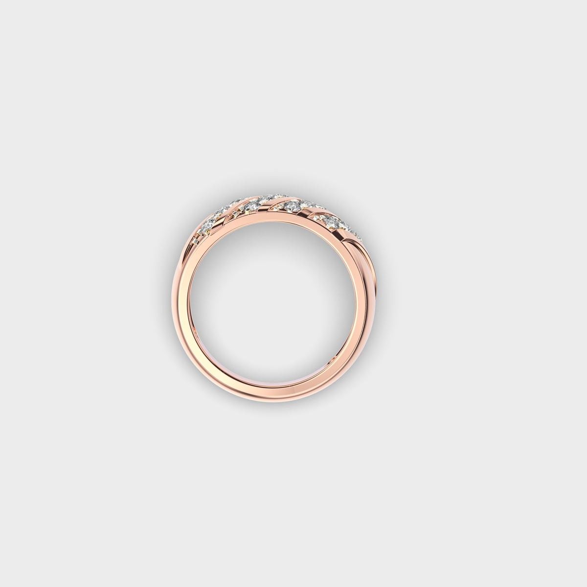 Four Line Chunky Round Diamond Ring - View 4