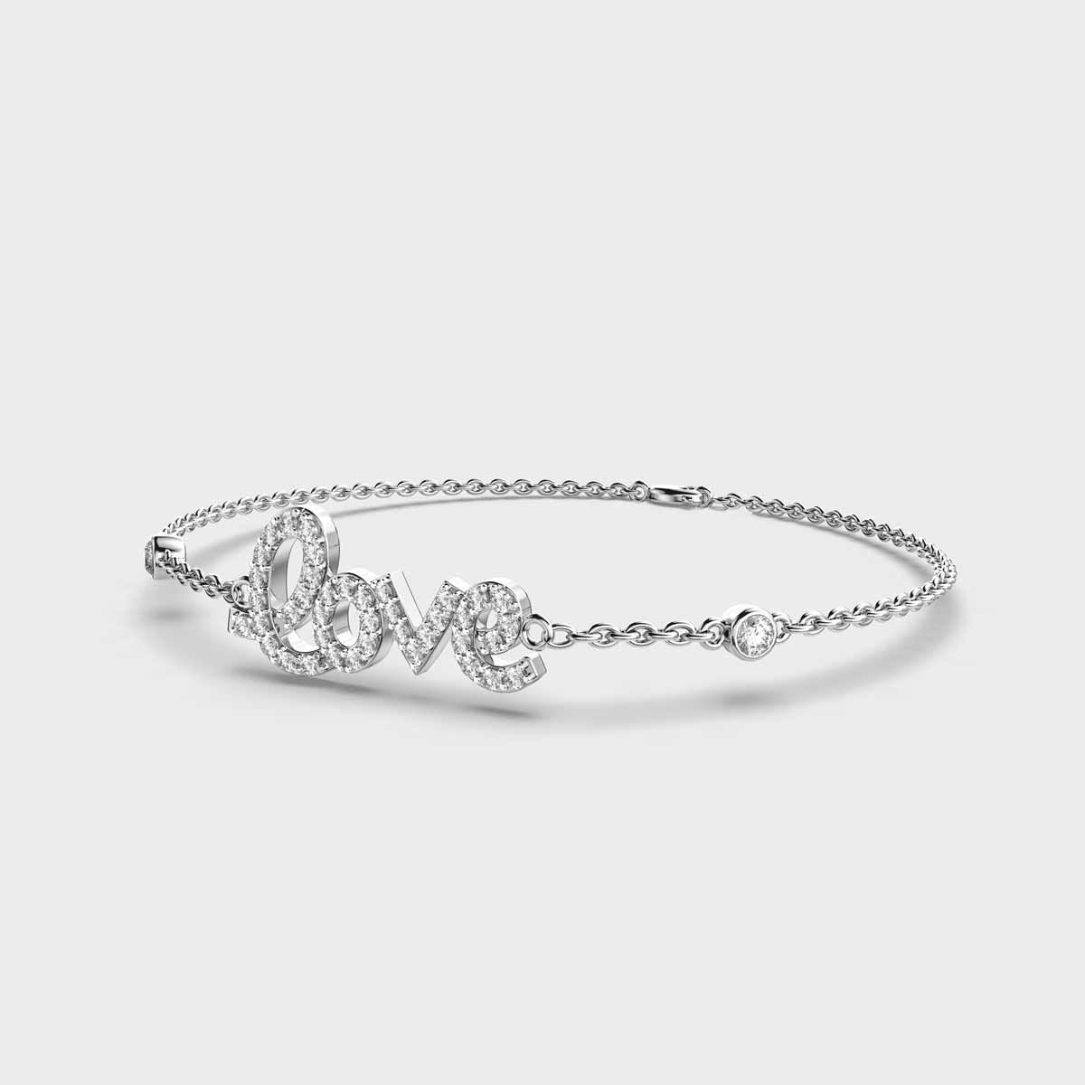 Dear Love Chain Bracelet with Diamonds