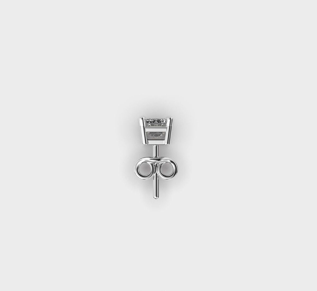 Emerald Cut Diamond Stud for Men