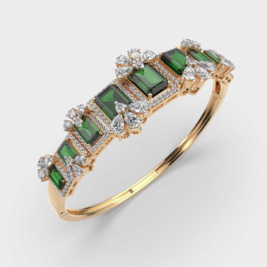 Green Wrap Tendril Diamond Bracelet