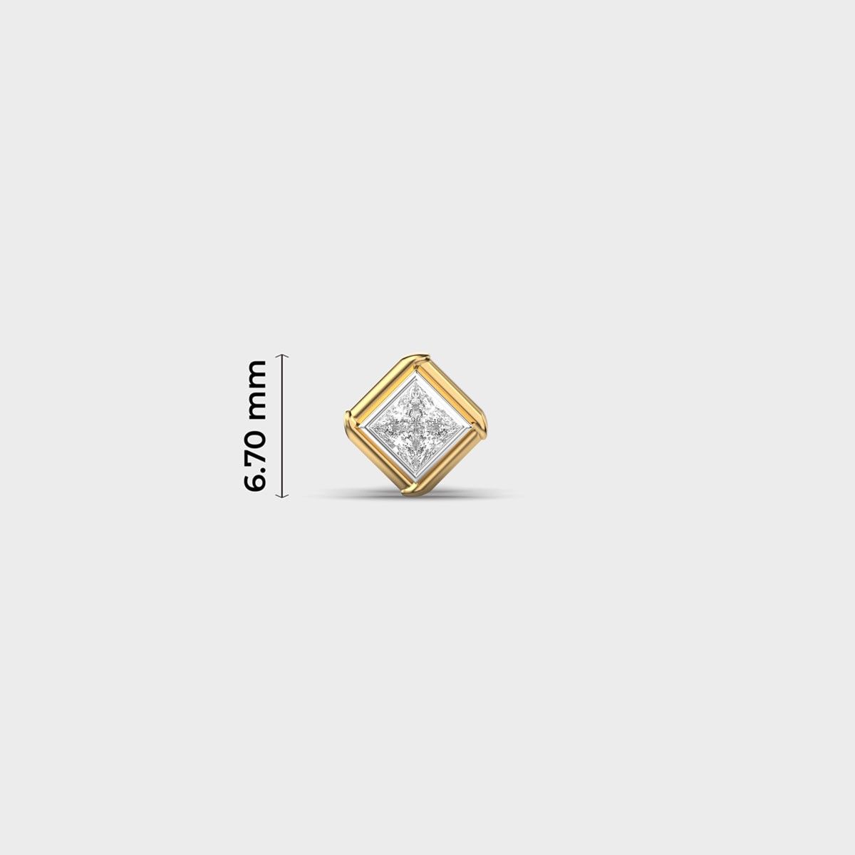 Dazzling Edge Round Cut Diamond Stud For Men