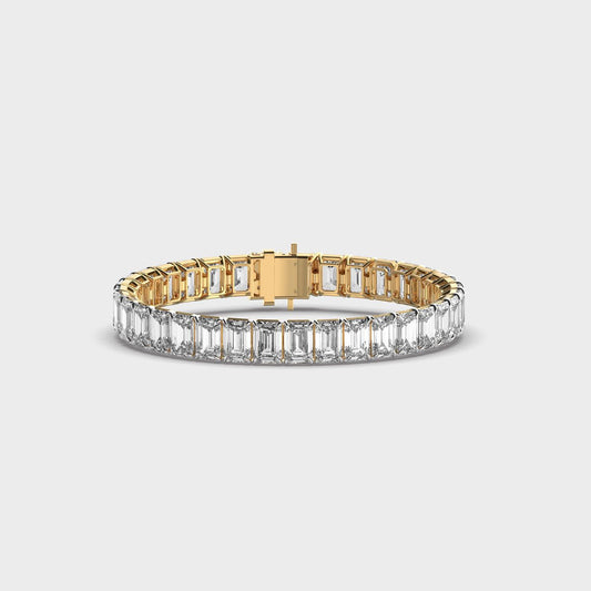 Art Deco Emerald Shaped Diamond Bracelet