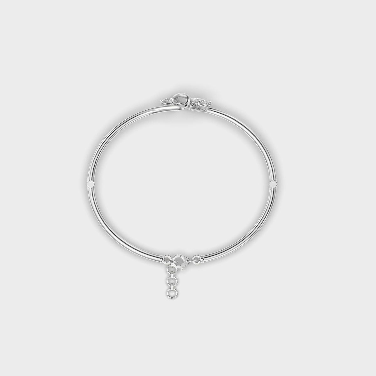 Twin Stone Swirl Diamond Bracelet