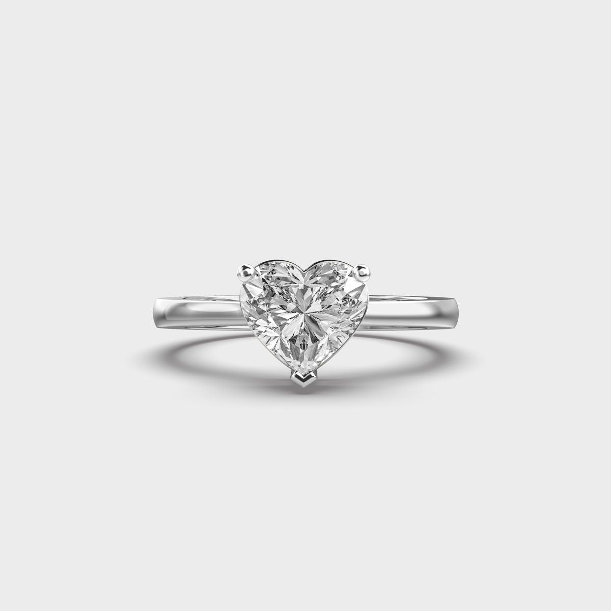 Love Me More Heart Solitaire Diamond Ring - View 10