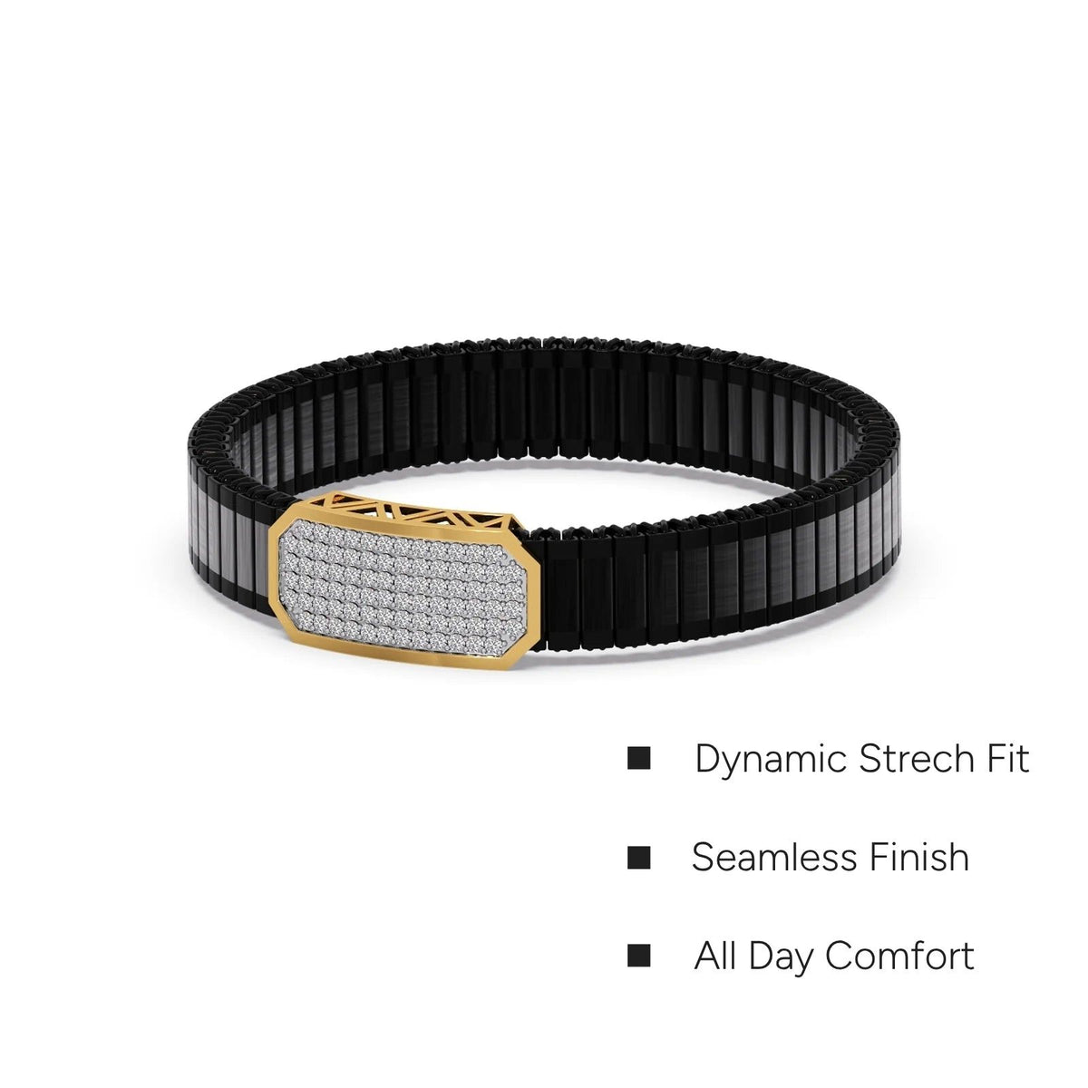 Vertex Shield Pave Diamond Men's Bracelet