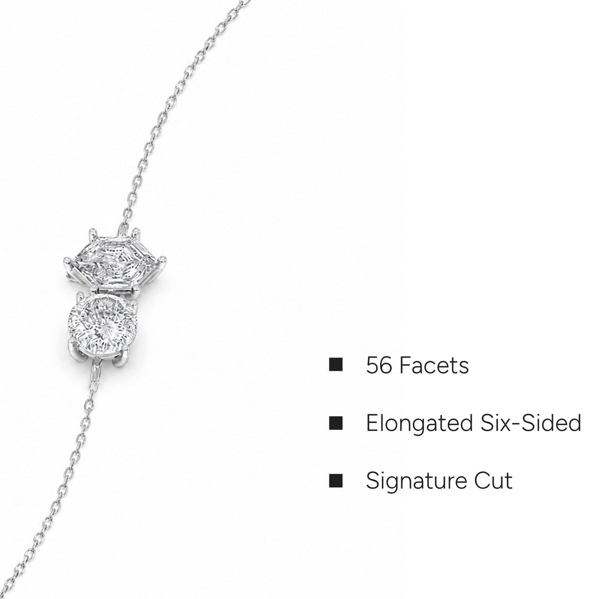 Hexa And Portuguese Diamond Chain Bracelet