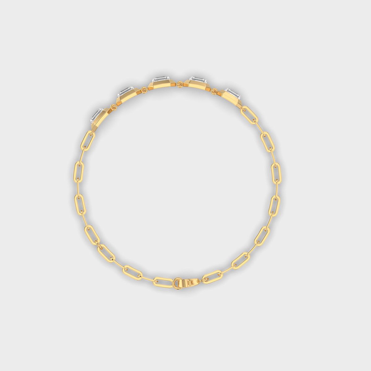 Octagon Bezel Emerald Diamond Bracelet