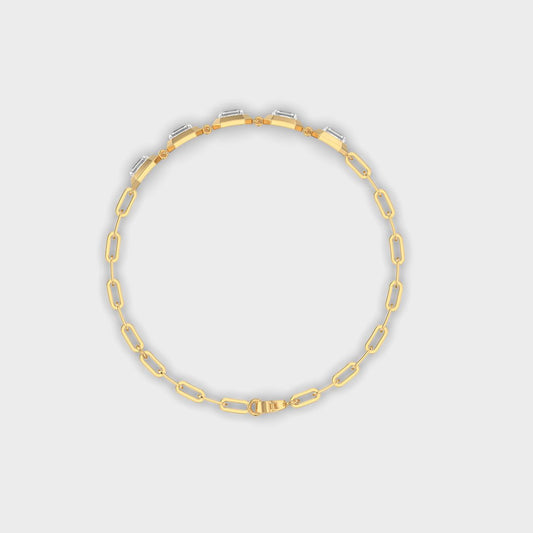 Octagon Bezel Emerald Diamond Bracelet