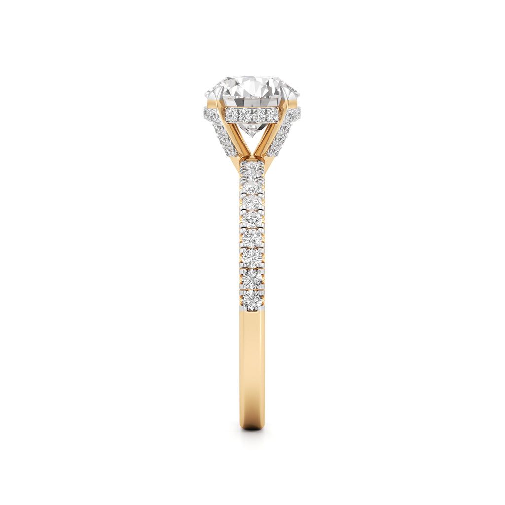 Round Solitaire with Double EncTitlerusted Ring