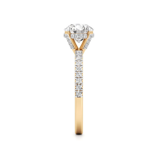 Round Solitaire with Double EncTitlerusted Ring