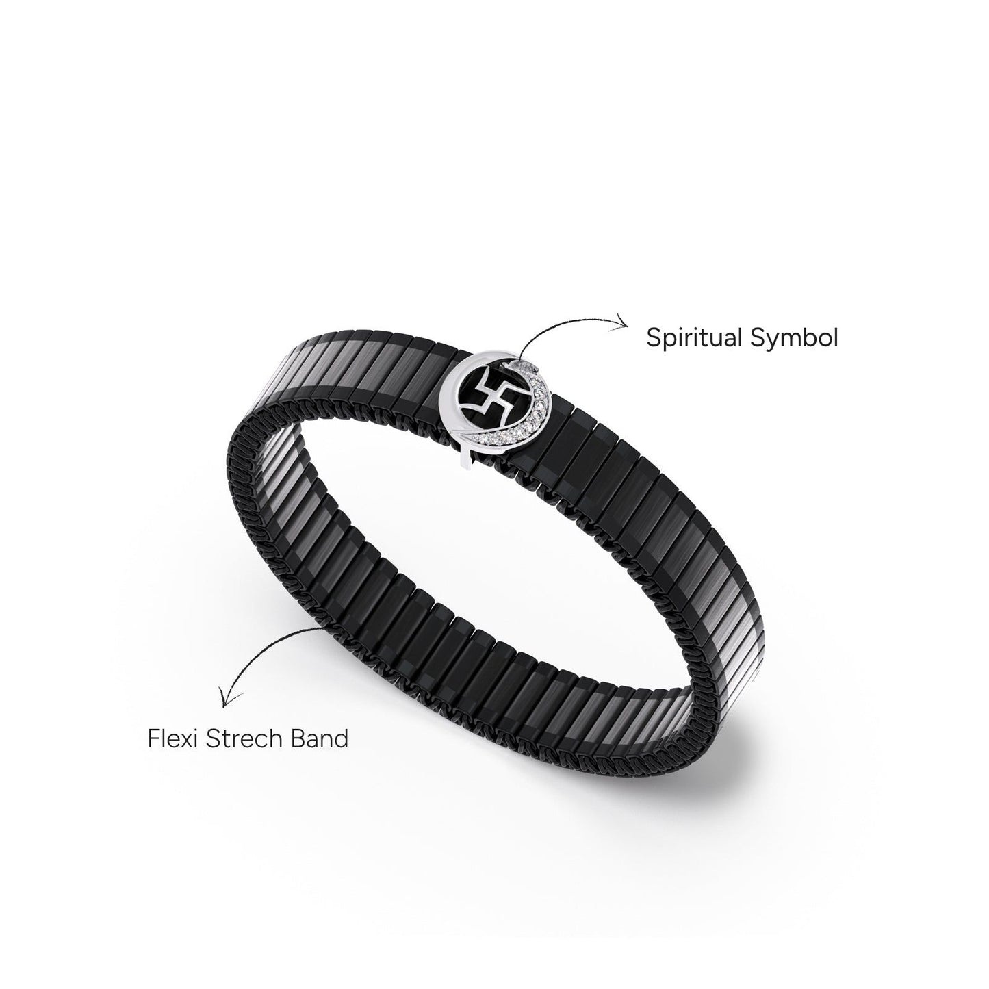 Swastika Wheel Diamond Men's Bracelet