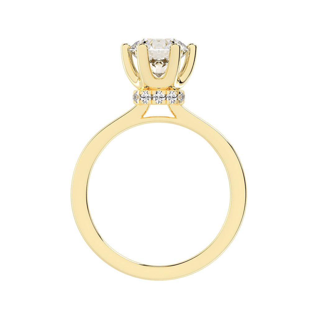 Soliterna Six Prong Round Solitaire Lab Diamond Ring