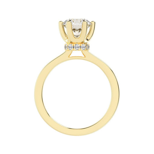 Soliterna Six Prong Round Solitaire Lab Diamond Ring