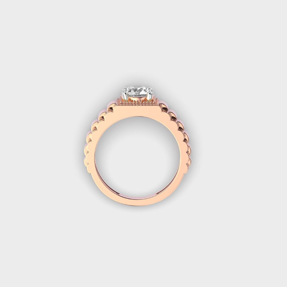 Isa Signet Diamond Band For Men - View 4