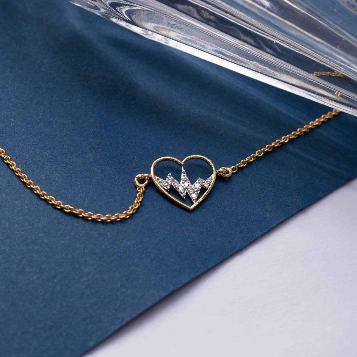 Heartbeat Diamond Encrusted Bracelet