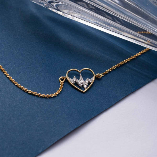 Heartbeat Diamond Encrusted Bracelet