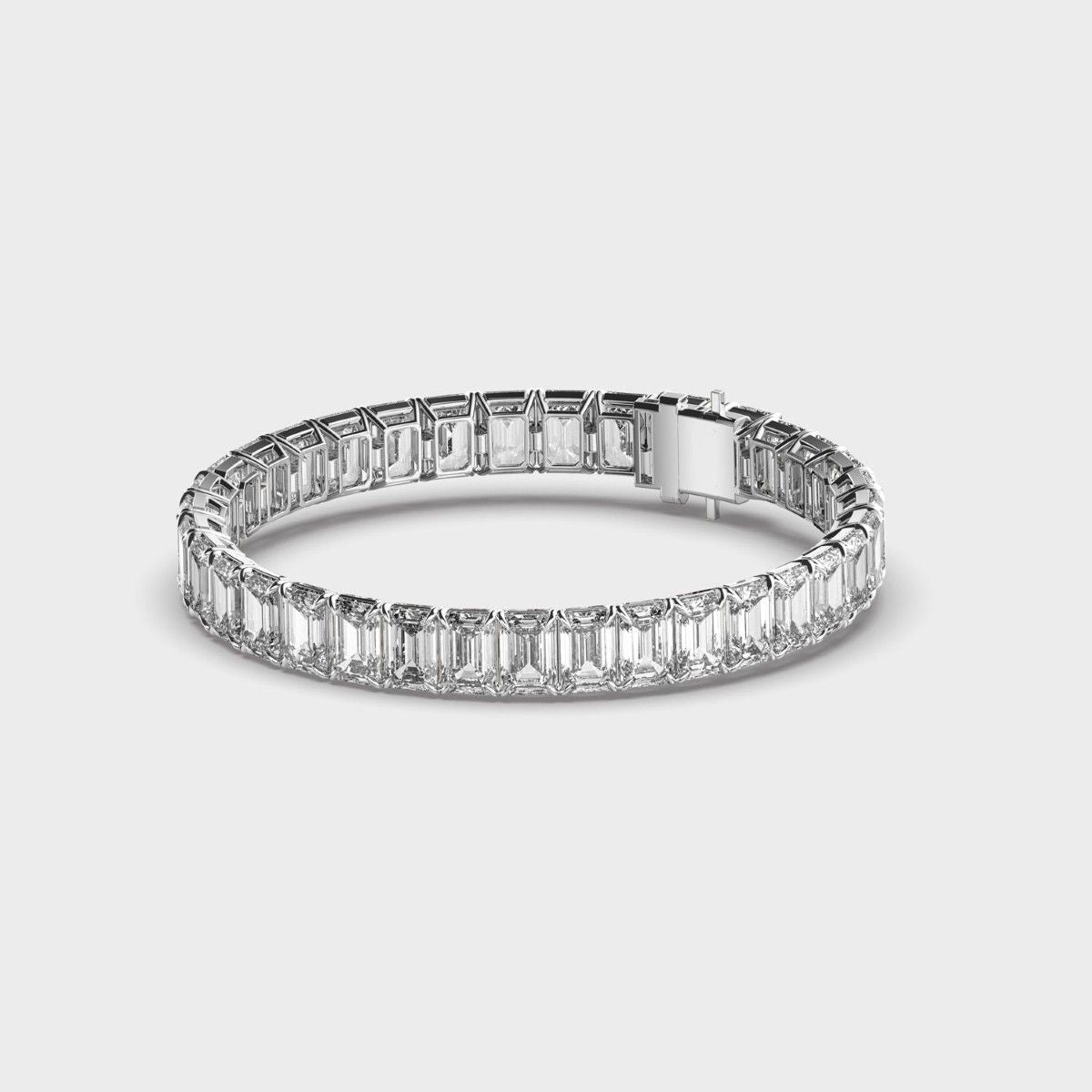 Art Deco Emerald Shaped Diamond Bracelet