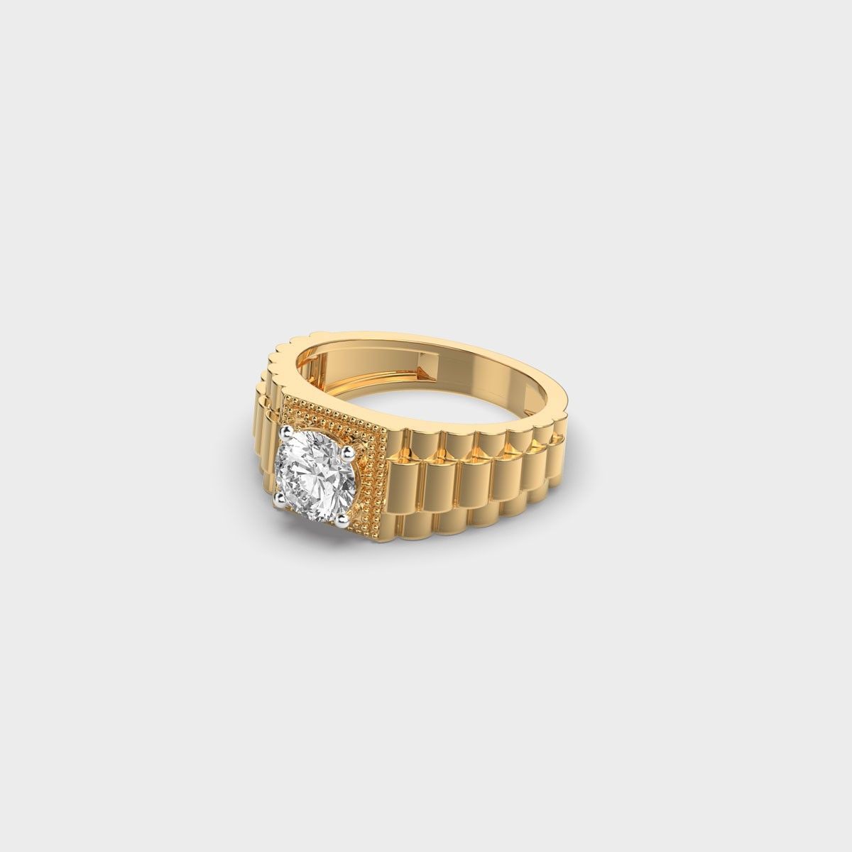 Isa Signet Diamond Band For Men - View 11