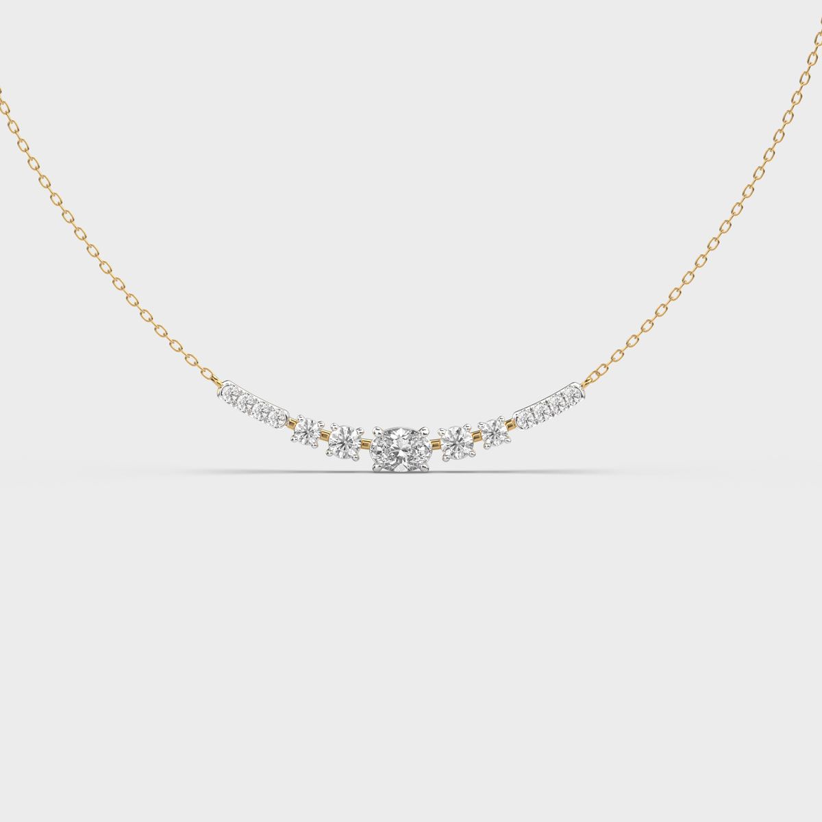 Cascade Curve Diamond Necklace