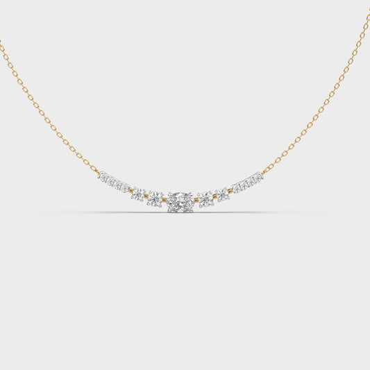 Cascade Curve Diamond Necklace
