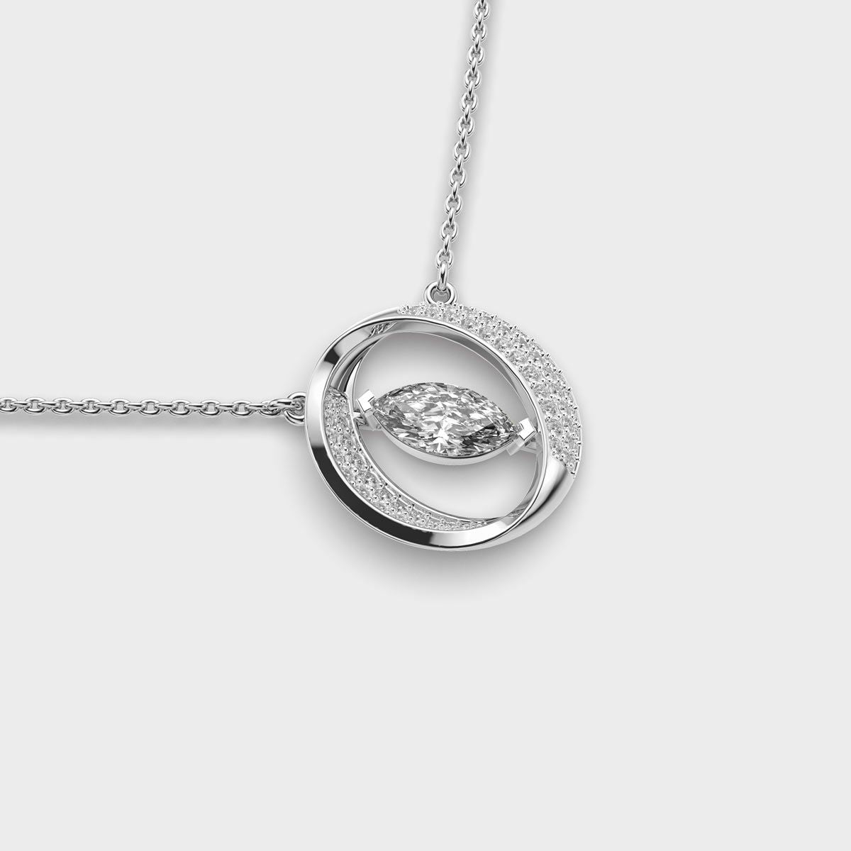 Marquise Orbit Diamond Necklace