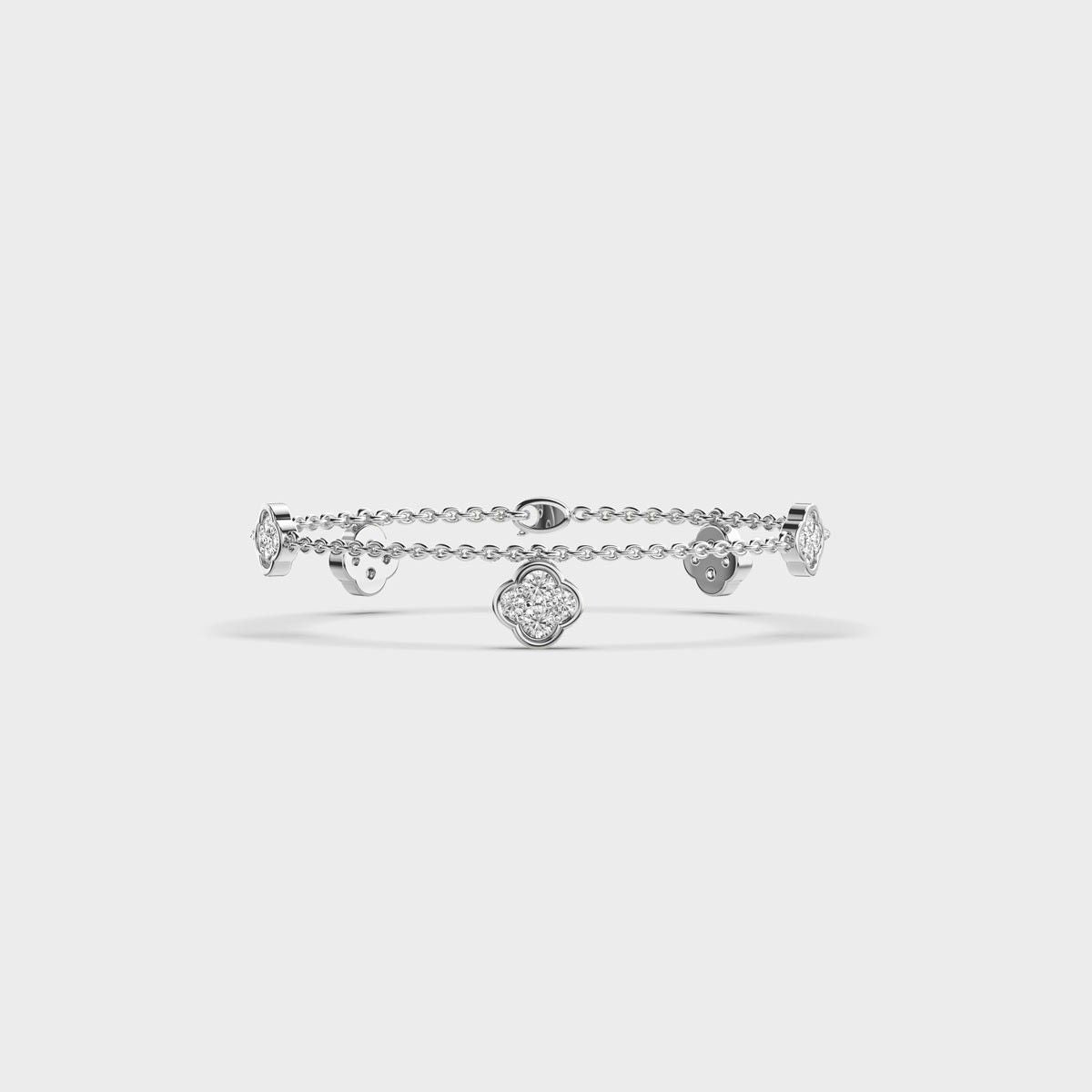 Cubic Clover Diamond Bracelet