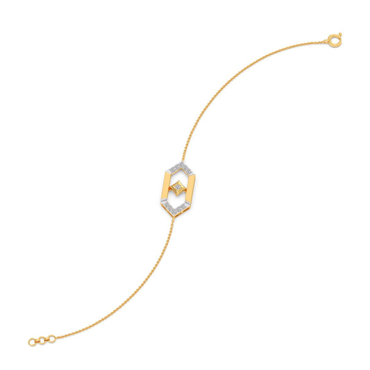 Flutter Diamond Hex Link Chain Bracelet