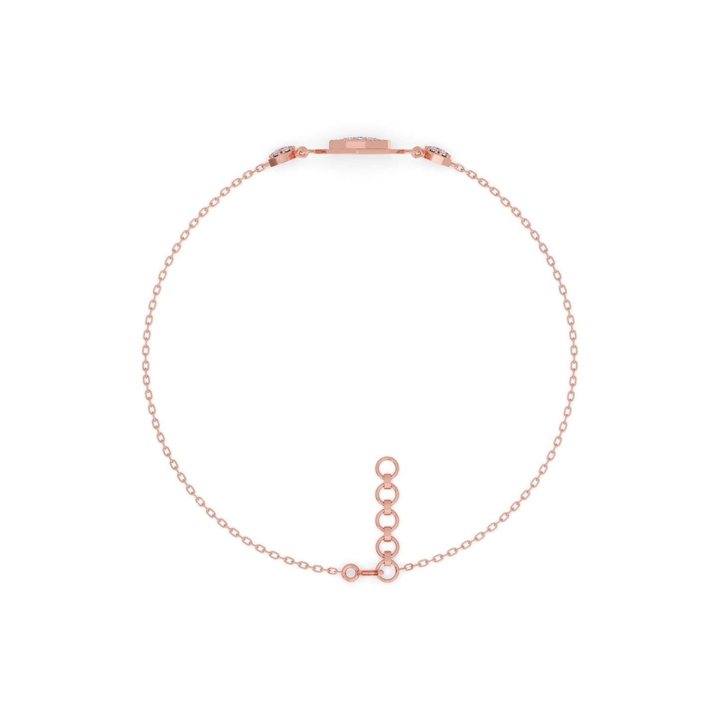 Elegant Geometric Round Diamond Bracelet