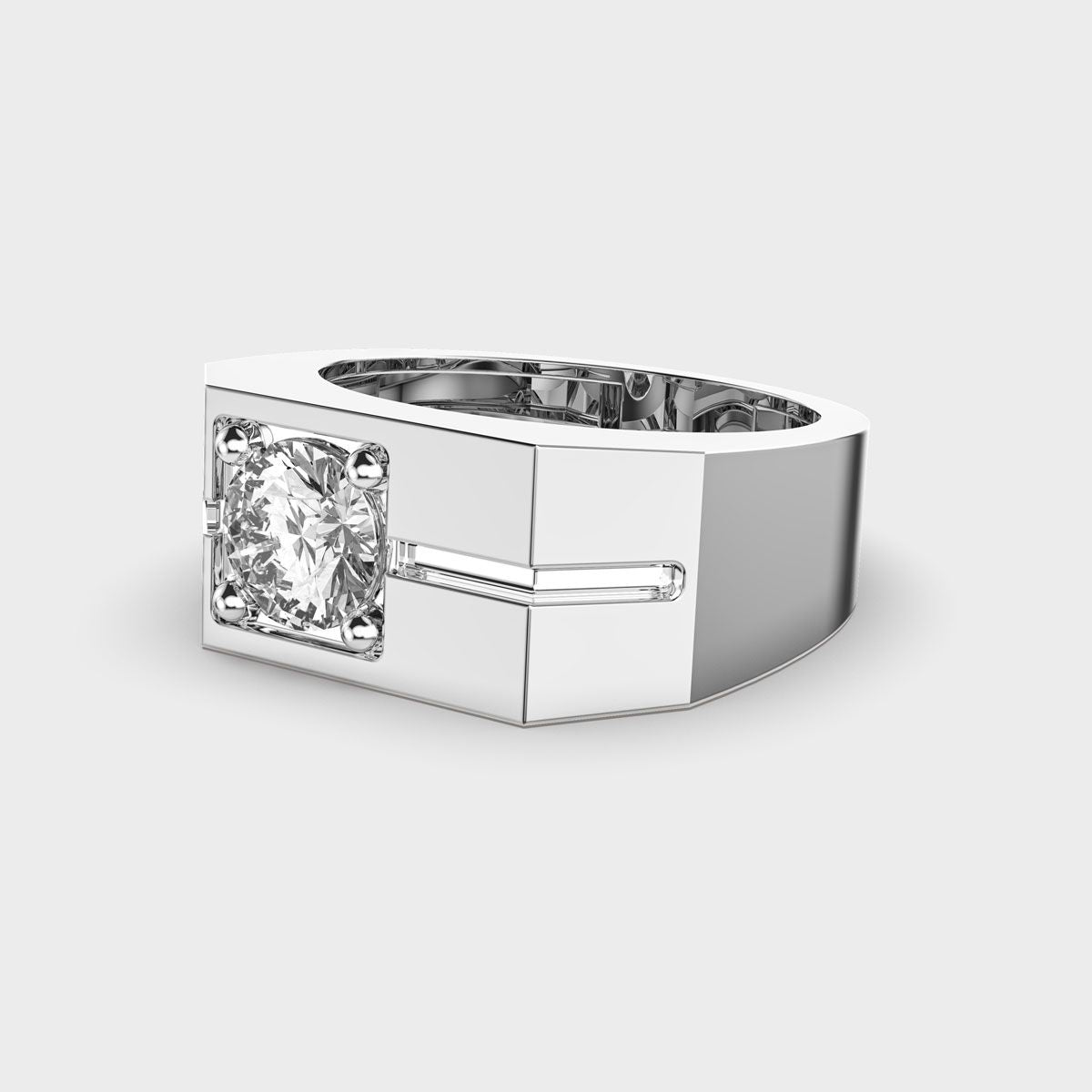 Chunky Diamond Band Ring - View 7