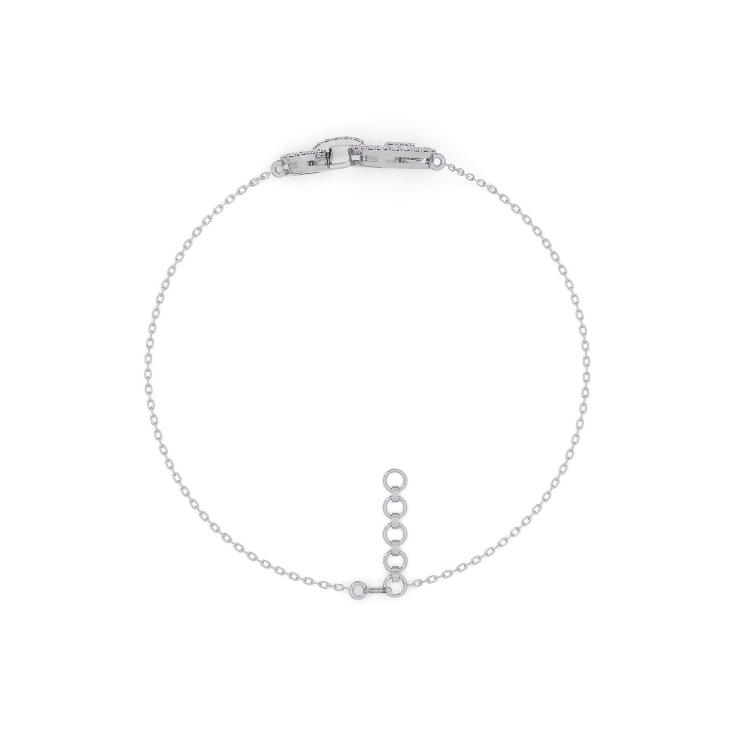 Interlocking Geometric Shape Diamond Chain Bracelet