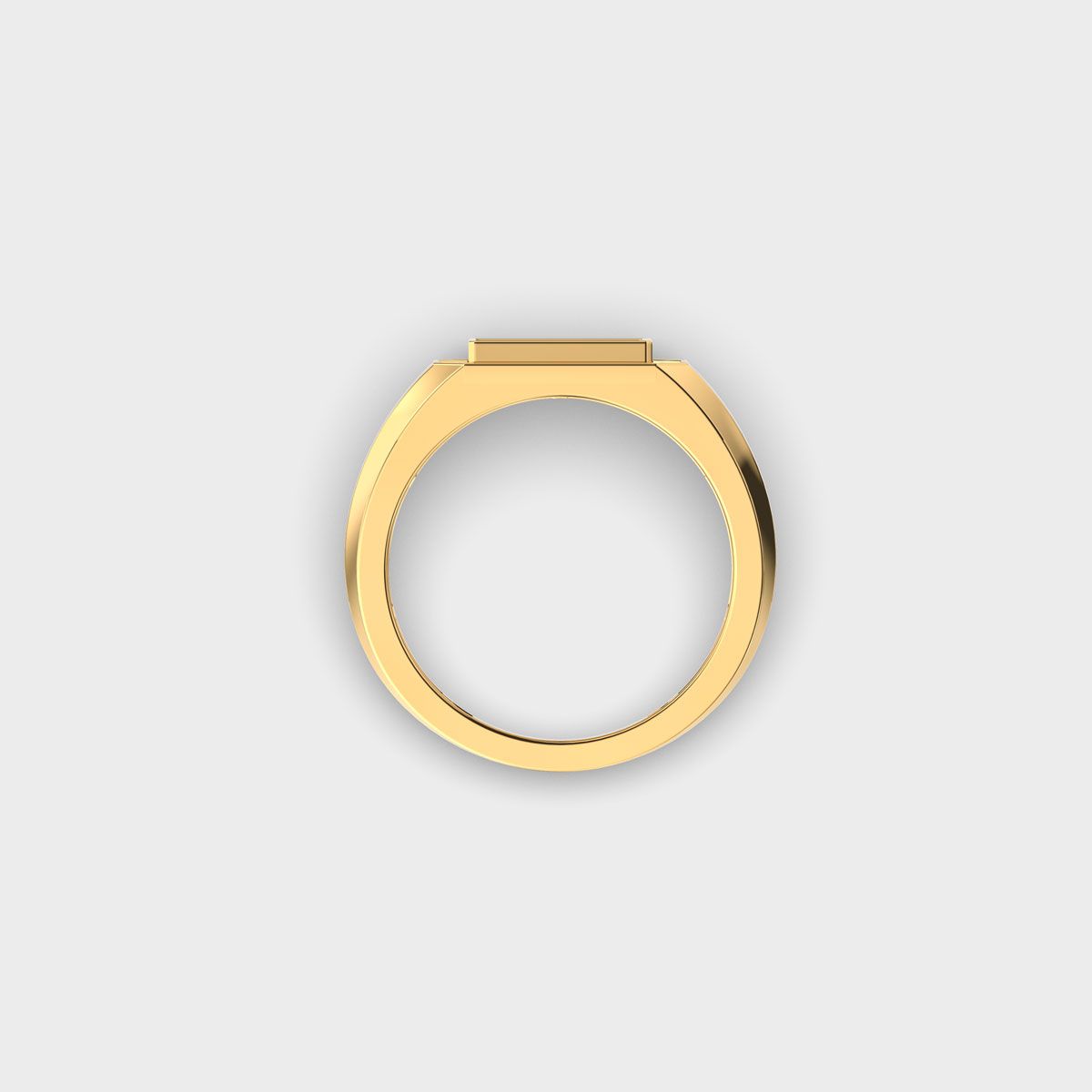 Rectangular Signet Diamond Cluster Ring For Men - View 13