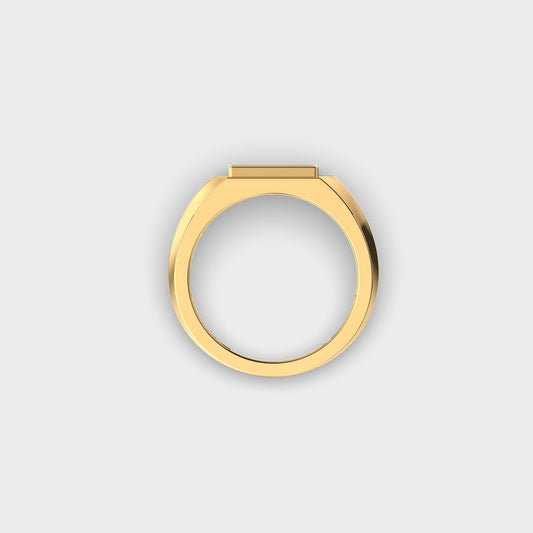 Rectangular Signet Diamond Cluster Ring For Men - View 13